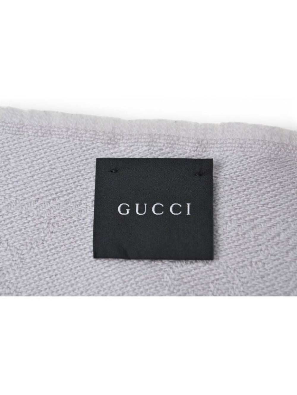 Gucci Scarf Winter 100% Wool GG Pattern Light Silver - Picture 3 of 6